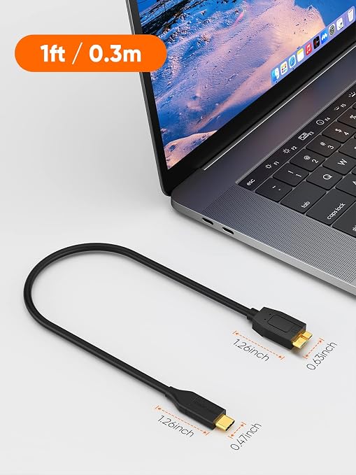 CableCreation 1FT USB C to Micro B Cable, 10Gbps Speed External Hard Drive - Image 7