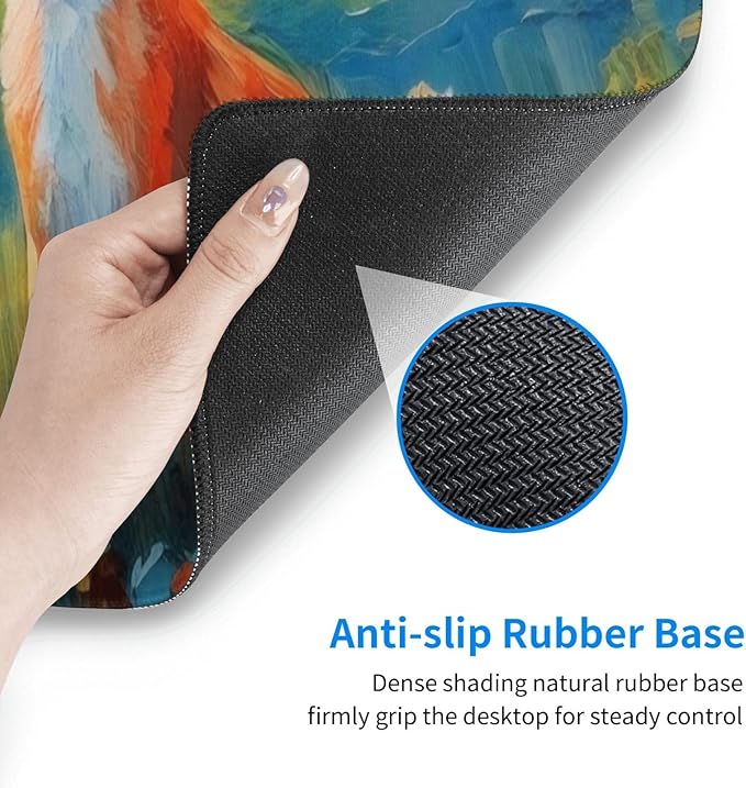 Gaming Mouse Pad, Large Non-Slip Rubber Base Mousepad, Keyboard Mouse Mat - Image 7
