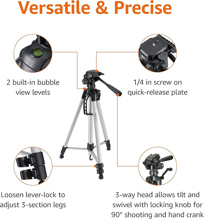 Amazon Basics 60 inch Lightweight Tripod - Image 2