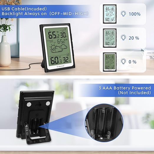 Geevon Large Display Digital Thermometer Hygrometer, Accurate Indoor Outdoor - Image 4
