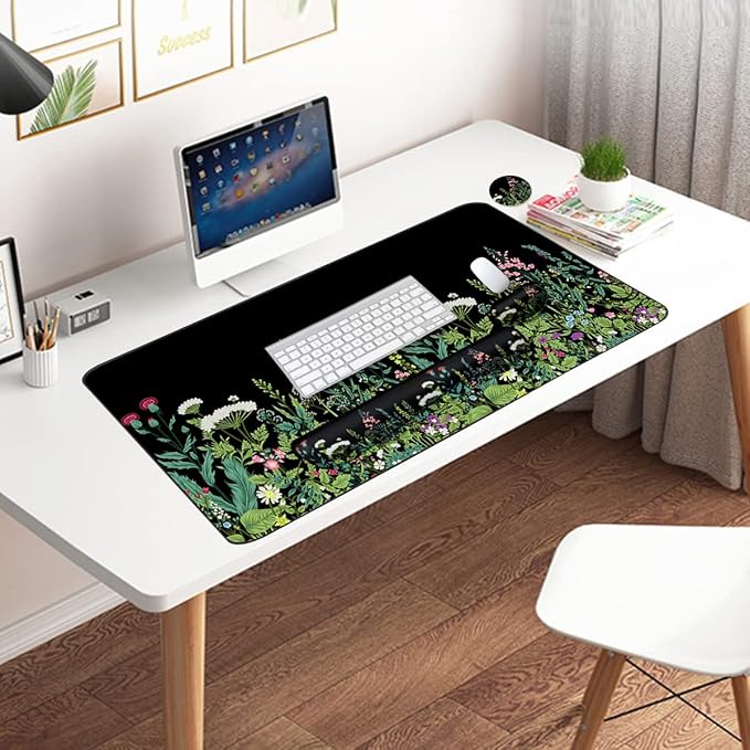 Keyboard Mouse Pad Set, Extended Mouse Pad+Keyboard Wrist Rest Support - Image 7