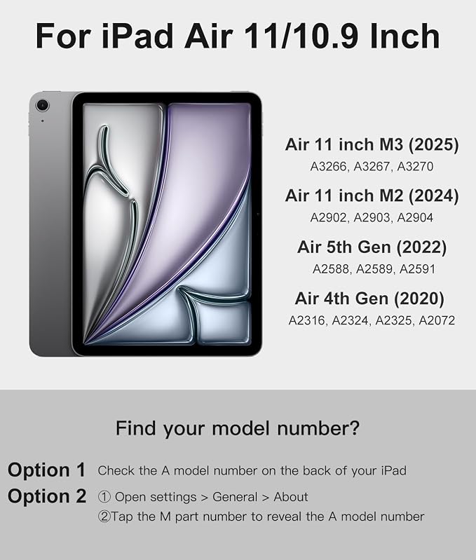 Compatible with iPad Air 11 Inch & Air 5th/ Air 4th Generation Case with - Image 2