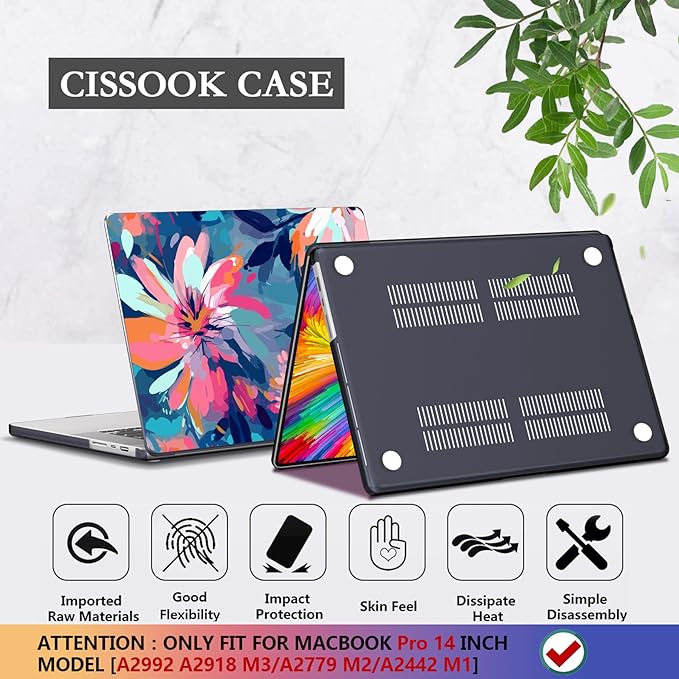 CISSOOK Compatible with MacBook Pro 14 inch Case 2024, 2023 2022 2021 Release - Image 6