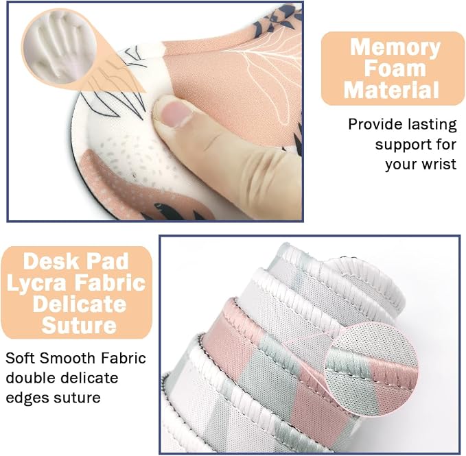 Keyboard Mouse Pad Set, Extended Mouse Pad+Keyboard Wrist Rest Support - Image 3
