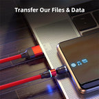 Magnetic Charging Cable 540° Rotation 3A Fast Charging Data Sync 3 in 1 - Image 3