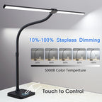 ShineTech LED Desk Lamp for Home Office, 24W Double Head Desk Light - Image 4