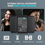 All-in-One 2-Way PA Speaker System DJ Mixer Bundle, 300W 8-Channel Mixer - Image 3