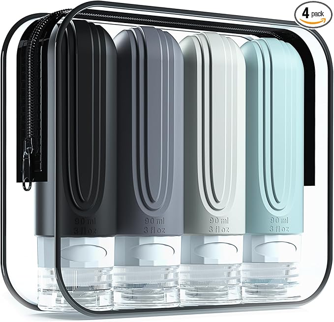 Travel Bottles for Toiletries, Tsa Approved 3oz Travel Size Containers BPA Free by Mrsdry