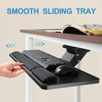 Keyboard Tray Under Desk, 25x9.84'' Large Slide Out Swivel Tilt Computer - Image 2