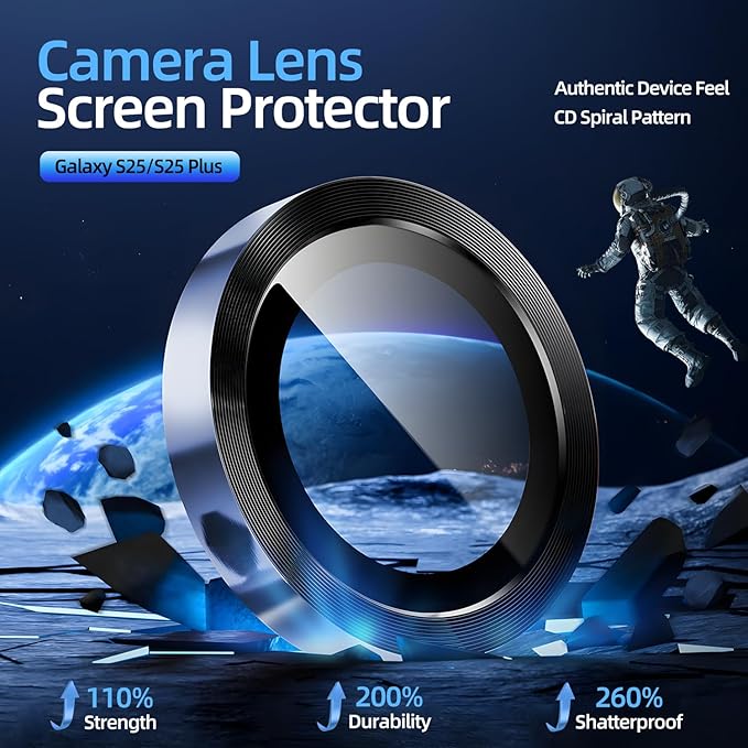 X-it Camera Lens Protector for Samsung S25 Plus, 10H Tempered Glass, - Image 2
