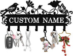 Personalized Bird Key Holder Wall Mount, Custom Metal Key Rack Key Holder by Syneiro