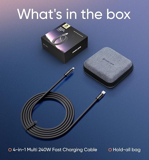 MAGIC JOHN 240W 4 in 1 Charging Cable, 6.6FT USB C to Lightning Cable, Chubby - Image 8