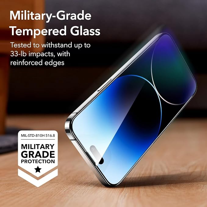 ESR 3 Pack for iPhone 14 Pro Max Screen Protector, Tempered Glass Film - Image 3