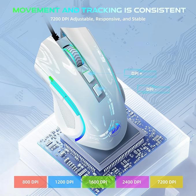 Redragon M602 Gaming Mouse, Ergonomic RGB Gaming Mouse Wired - Image 3