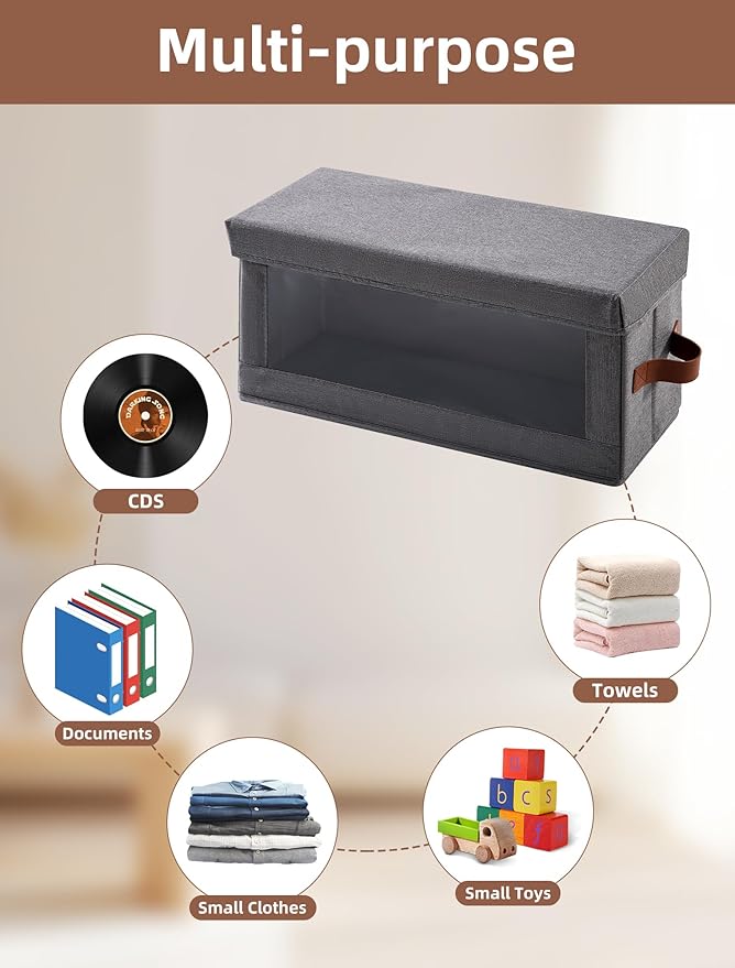 4 Pack DVD Storage Box with Visible Window, Dustproof CD/DVD Case Holder - Image 6