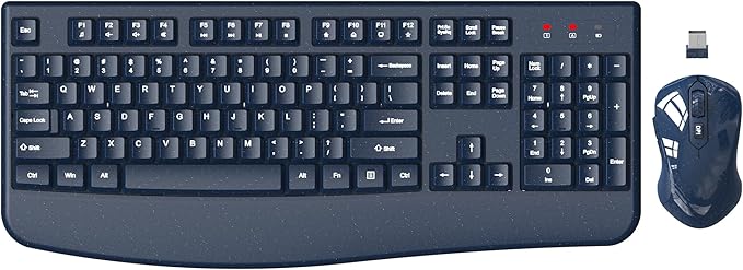 Wireless Keyboard and Mouse Combo, EDJO 2.4G Full-Sized Ergonomic Computer by EDJO