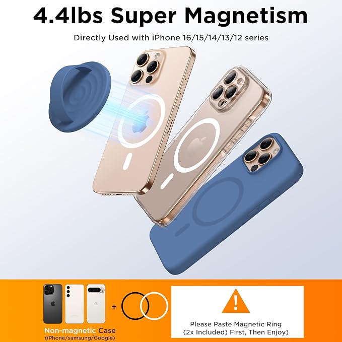 Magnetic Phone Ring Grip Holder, Silicone Finger Loop Grip, Compatible - Image 6
