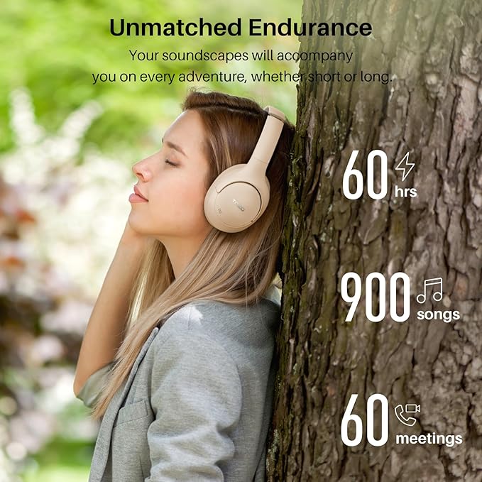 TOZO HT2 Hybrid Active Noise Cancelling Headphones, Wireless Over Ear Bluetooth - Image 5