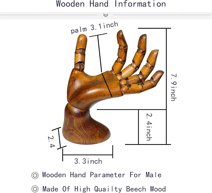 Wooden Hand, Wooden Mannequin, Antique Finish Wood Hand, Hand Model - Image 6