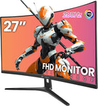 CRUA 27" Curved Gaming Monitor, 280Hz FHD, 1800R VA Panel, 120% sRGB, Support by CRUA