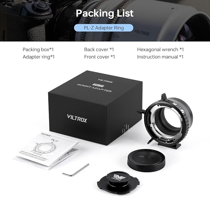 VILTROX PL-Z Lens Adapter, Lens Converter Ring Camera Lens Mount Adapter Ring - Image 8