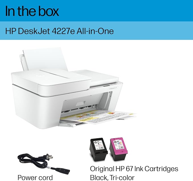 HP DeskJet 4227e Wireless All-in-One Color Inkjet Printer, Best-for-Home - Image 5