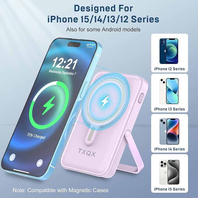 Wireless Portable Charger 10000mAh, Magnetic Power Bank - Image 3