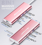 Hiearcool USB C Hub Ethernet, 8in1 USBC Hub Multi-Port Adapter, USB-C to HDMI - Image 5