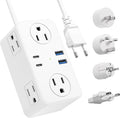 Kakyanill European Travel Plug Adapter, EU/UK/US Travel Plug Adapter Power Strip by kakyanill