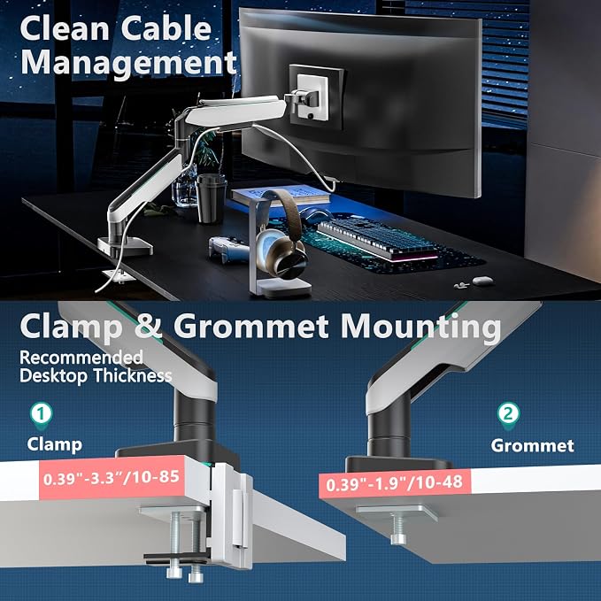 WALI Heavy Duty Monitor Arm, Monitor Stand - Image 6