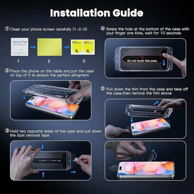 Uyiton UnBreak-Glass for iPhone 15 Pro Max Screen Protector, Full Coverage Case - Image 6