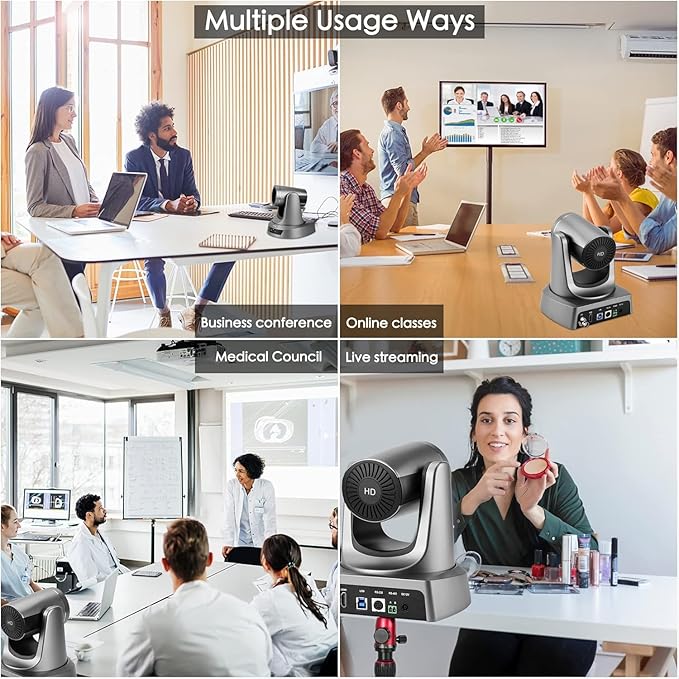 10X PTZ Conference Webcam with 3G-SDI/HDMI/USB Output, 1080P PTZ Live Streaming - Image 6