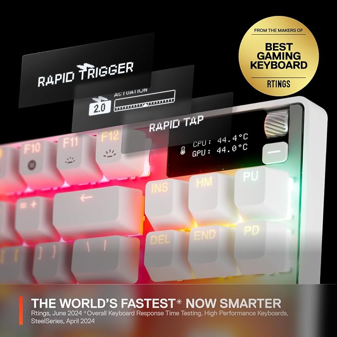 SteelSeries Apex Pro TKL Gen 3 White OmniPoint 3.0 Switches — Adjustable - Image 2