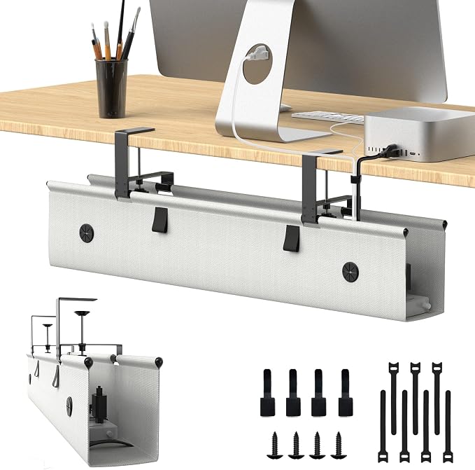 Under Desk Cable Management Tray, 30-inch No-Drill Cord Organizer by Unknown