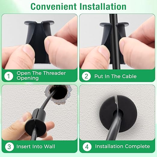 6pc Starlink Cable Grommet 1" Silicone Waterproof Wall Hole Pass Through Split - Image 3