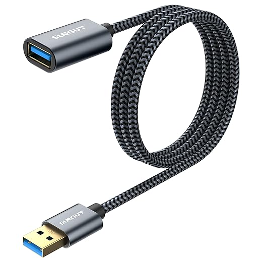 SUNGUY 5Gbps USB 3.0 Extension Cable, 3FT USB Extender, USB A Male to Female by SUNGUY