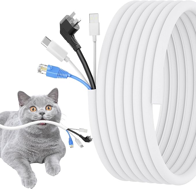 Cord Protectors from Pets No Chew, 1/2 inch 10ft Wire Protector Cord Covers by Wengus