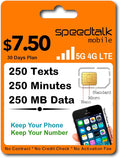 SpeedTalk Mobile SIM Card Kit for Smart Phones & Cellphones | $7.50 Monthly Plan by SpeedTalkMobile