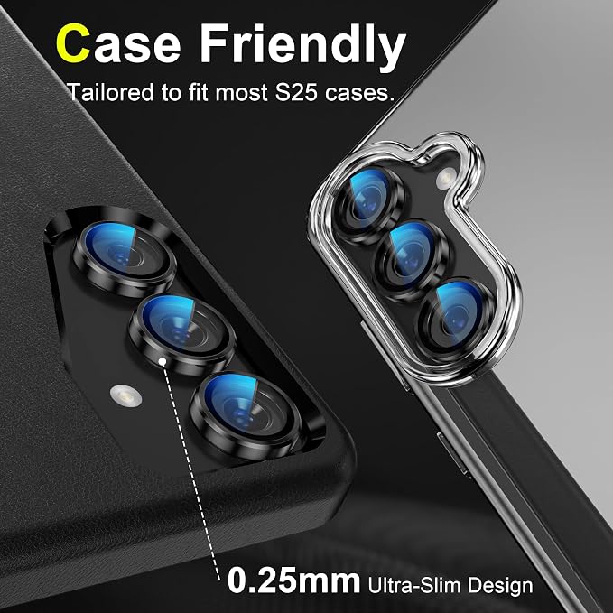 YWXTW Camera Lens Protector for Samsung Galaxy S25 Accessories 9H Tempered - Image 6