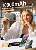 Magnetic Portable Charger, 10000mAh Wireless Power Bank - Image 2