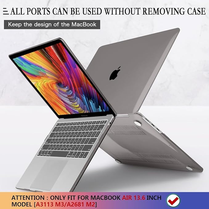 CISSOOK Compatible with MacBook Air 13.6 inch Case 2022 2024 2025 Release A2681 - Image 5