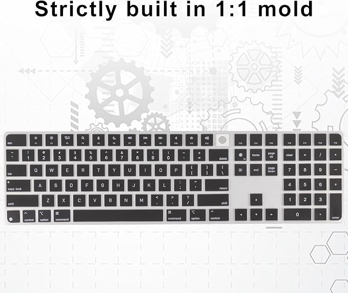 Allinside Black Keyboard Cover for 2024 Mac Magic Keyboard - Image 6