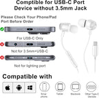 USB C Wired Earbuds Ear Buds for iPhone 17/16/15 Pro Max USB C Headphones for - Image 6