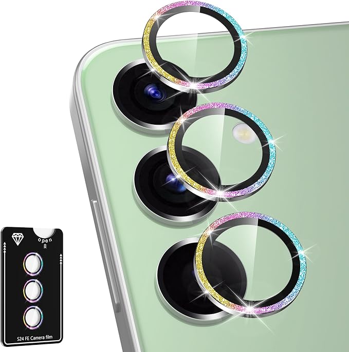 for Samsung Galaxy S24 FE Camera Lens Protector, Individual Metal Ring Tempered by Btscase