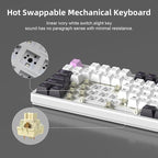 MageGee LIGHT87 Wired Creamy Keyboard, 80% Gasket Hot Swappable RGB Backlit - Image 6