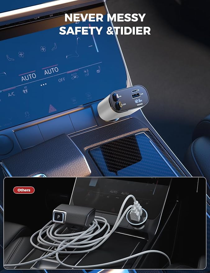 【Upgraded】 SUPERONE Retractable Car Charger 4 in 1, Fast Car Phone Charger - Image 8
