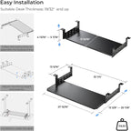 EUREKA ERGONOMIC Adjustable Keyboard Tray Under Desk, 28x11 Inch Large Slide - Image 7