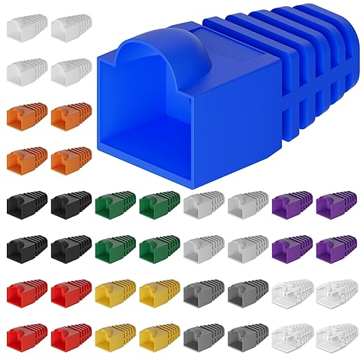 CableGeeker 100-Pack Cat6 / Cat5e RJ45 Strain Relief Boots, RJ45 Boot, Cat 6 by CableGeeker