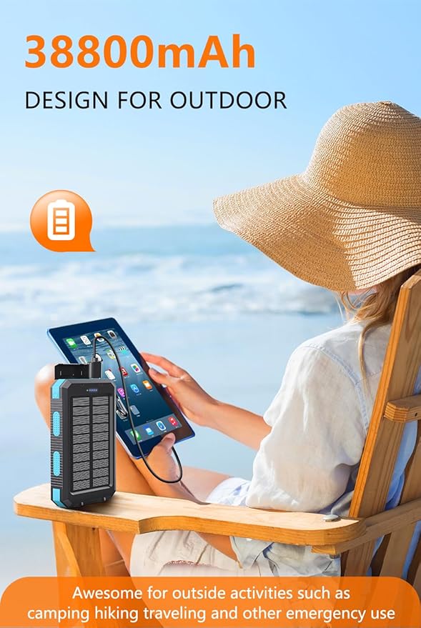 Power Bank 38800mAh Solar Portable Phone Charger - Image 2