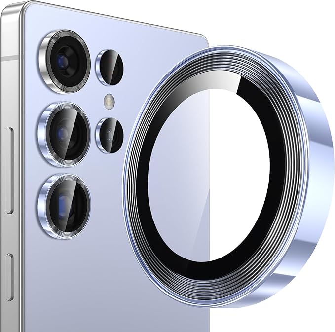 YWXTW S25 Ultra Camera Lens Cover, 9H Tempered Glass Upgraded Metal Edging by YWXTW